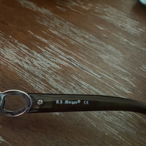 AJ Morgan silver aviator style sunglasses 3 oval pattern on arm with solid brown - Picture 5 of 16